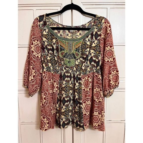 3 for 30! Live And Let Live size small blouse boho - Picture 1 of 3
